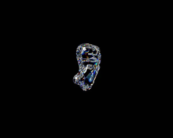 자연적으로 다이아몬드같은 물질로 만들어 상징입니다 바탕에 분리되어 알파벳 — 스톡 사진