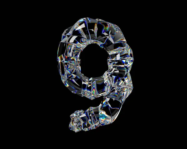 Cijfers Gemaakt Van Natuurlijk Transparant Diamantachtig Materiaal Illustratie Van Glazen — Stockfoto