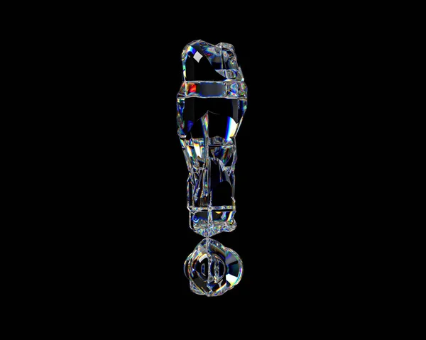 Symbole Aus Natürlichem Transparentem Diamantähnlichem Material Illustration Des Glasalphabets Isoliert — Stockfoto