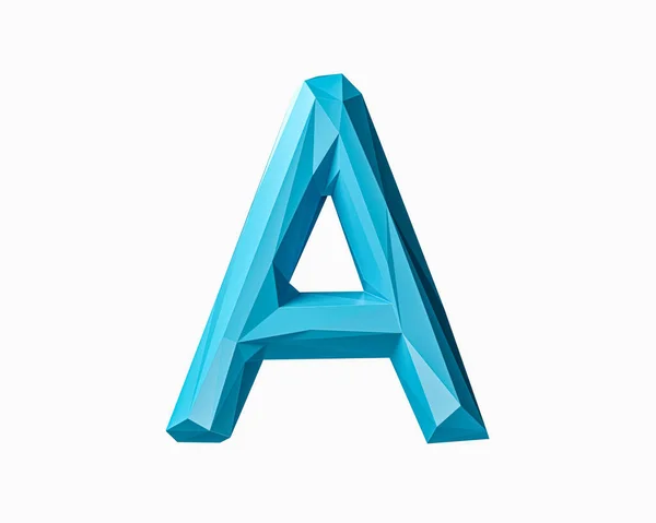Letters Made Low Poly Blue Material Illustration Green Plant Alphabet — Stock Photo, Image