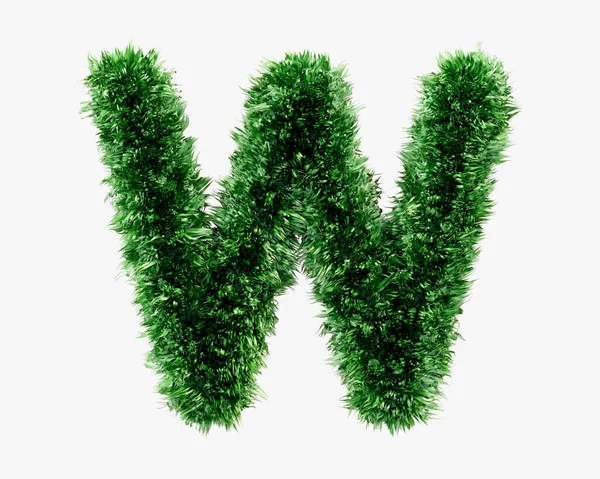 Písmena Zelené Trávy Ilustrace Zelené Rostlinné Abecedy Izolované Bílém Pozadí — Stock fotografie