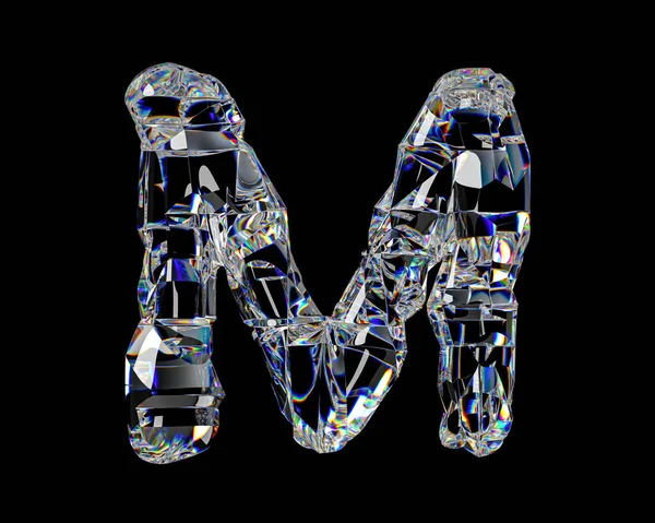 Brieven Gemaakt Van Natuurlijk Transparant Diamantachtig Materiaal Illustratie Van Glas — Stockfoto
