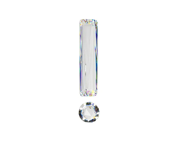 天然の透明なダイヤモンドのような素材で作られたシンボル 白い背景に隔離されたガラスのアルファベットの3Dイラスト — ストック写真