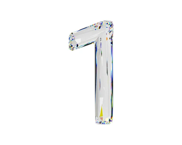 Цифри Натурального Прозорого Алмазоподібного Матеріалу Ілюстрація Скляної Абетки Ізольовано Білому — стокове фото