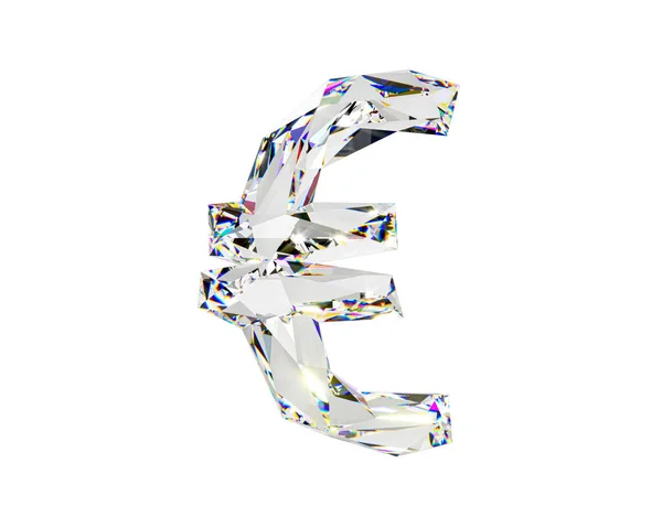 Természetes Átlátszó Gyémántszerű Anyagból Készült Szimbólumok Illusztráció Üveg Ábécé Elszigetelt — Stock Fotó