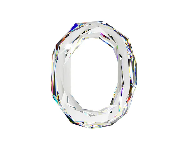 天然の透明なダイヤモンドのような素材で作られた文字 白い背景に隔離されたガラスのアルファベットの3Dイラスト — ストック写真