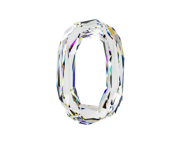 Ziffern Aus Natürlichem Transparentem Diamantähnlichem Material Illustration Des Glasalphabets Isoliert — Stockfoto