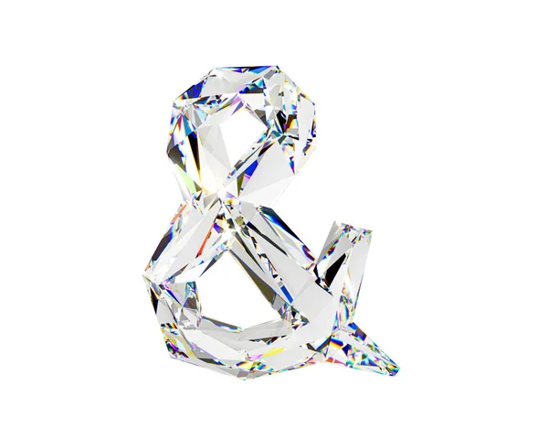 자연적으로 다이아몬드같은 물질로 만들어 상징입니다 바탕에 분리되어 알파벳 — 스톡 사진