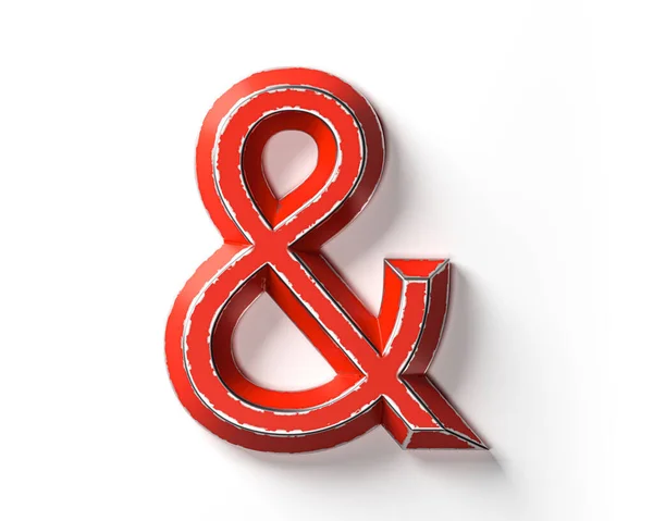 Символы Красного Окрашенного Металла Поцарапанными Границами Трехмерная Иллюстрация Красных Железных — стоковое фото