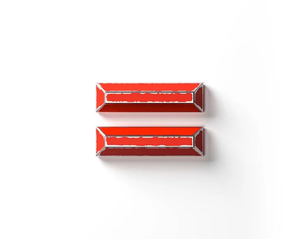 Символы Красного Окрашенного Металла Поцарапанными Границами Трехмерная Иллюстрация Красных Железных — стоковое фото