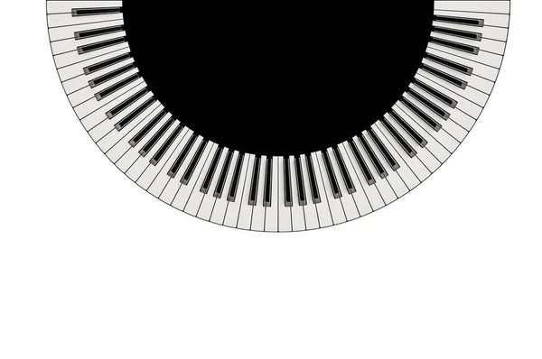 Abstracte Piano Toetsen Radiaal Gerangschikt Abstract Illustratie Van Cirkel Piano — Stockfoto
