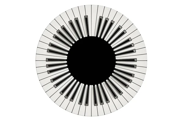 Teclas Piano Abstratas Dispostas Radialmente Ilustração Abstrato Teclas Piano Círculo — Fotografia de Stock