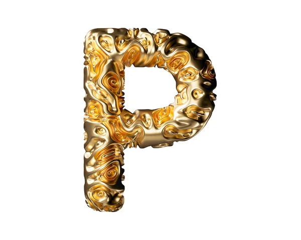 Surat Yang Terbuat Dari Emas Ilustrasi Dari Alfabet Emas Diisolasi — Stok Foto