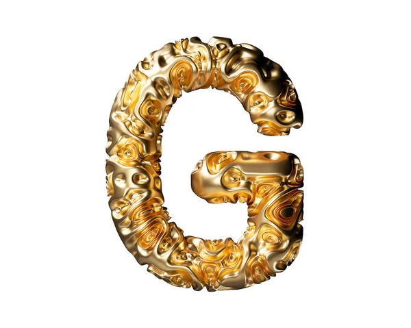 Листи Золота Ілюстрація Золотого Алфавіту Ізольовано Білому Тлі — стокове фото