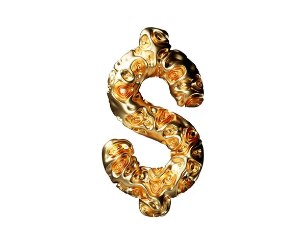 Símbolos Feitos Ouro Ilustração Alfabeto Dourado Isolado Fundo Branco — Fotografia de Stock