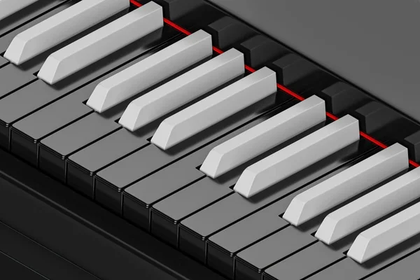 Illustration Digitales Piano Oder Synthesizer Mit Invertierten Farbigen Tasten Isometrische — Stockfoto