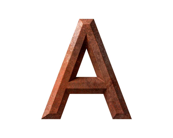 Γράμματα Από Σκουριασμένο Μέταλλο Απεικόνιση Της Σκουριάς Αλφάβητο Σιδήρου Απομονώνονται — Φωτογραφία Αρχείου