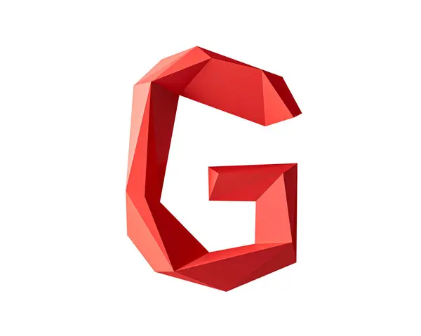 Letters Made Low Poly Red Material Illustration Simple Polygonal Alphabet — Stock Photo, Image