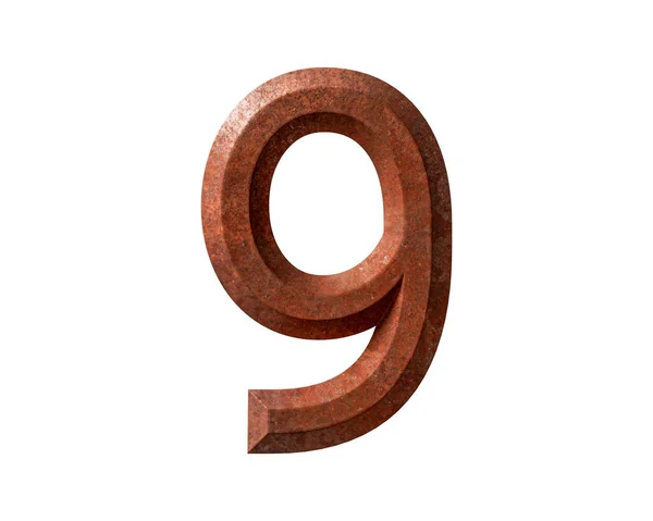 Číslice Rezavého Kovu Ilustrace Rezavé Číslo Izolované Bílém Pozadí — Stock fotografie