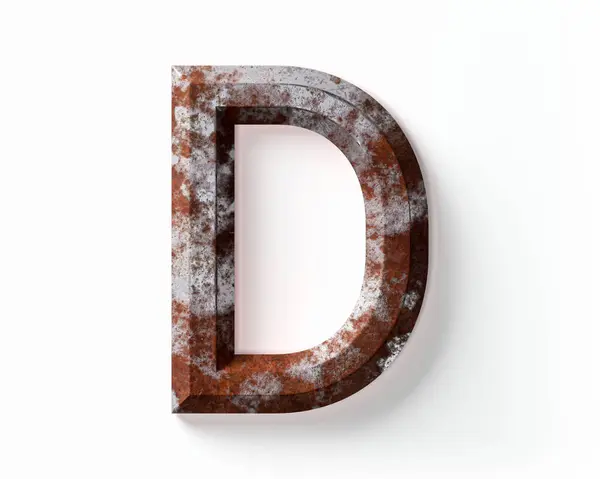 Buchstaben Aus Rostigem Metall Illustration Des Rosteisen Alphabets Isoliert Auf — Stockfoto