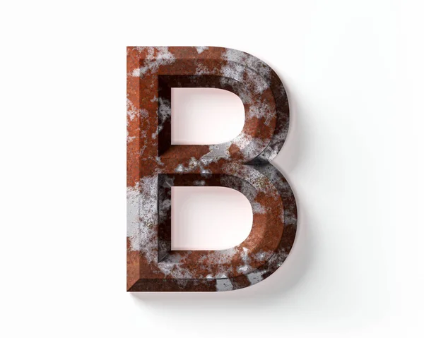 Buchstaben Aus Rostigem Metall Illustration Des Rosteisen Alphabets Isoliert Auf — Stockfoto