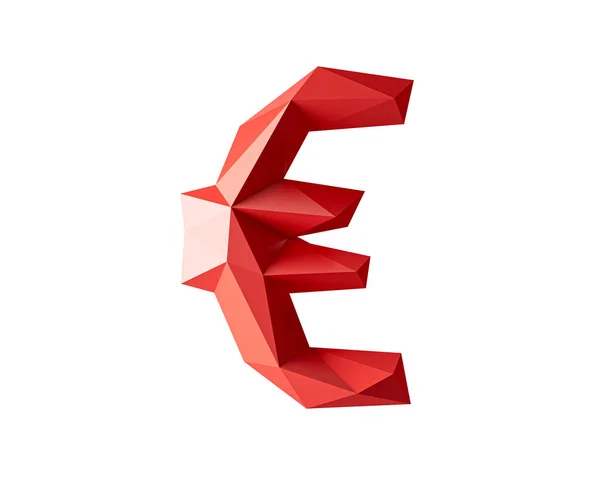 Symbol Tillverkad Lågt Poly Rött Material Illustration Enkel Polygonal Symbol — Stockfoto