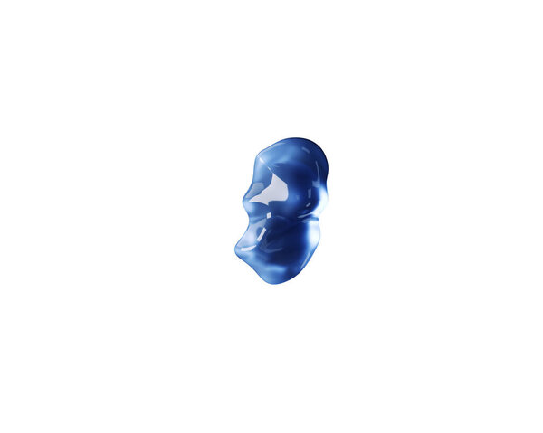 Symbol made of blue water like wavy liquid. 3d illustration of blue Symbol isolated on white background