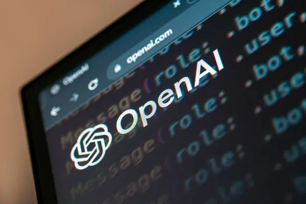 乌兹别克斯坦塔什干 2023年10月26日 显示Openai公司主网页的计算机监视器 Chatgpt开发人员 说明性编辑 — 图库照片#