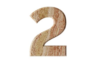 Sıcak tonlu mermerden yontulmuş, uzun ve zarif, esnekliğin ve zarafetin sembolü. Beyaz arkaplanda izole edilmiş 3d mermer sembolü, 3d görüntüleme