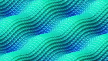 Parlak küplerden yapılmış renkli dalgalı bir arka plan. Arka plan, canlı ve göz alıcı bir atmosfer yaratan deniz dalgalarının titreşimli bir animasyonudur. 3D 4k kusursuz döngü canlandırması