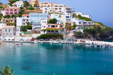 KRET ADASI, GREECE - 24 Mayıs 2018: Bali Köyü, Girit Adası, Yunanistan