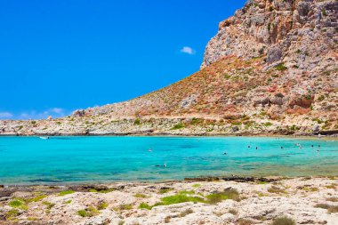 The island Gramvousa and the bay Balos, the Crete, Greece