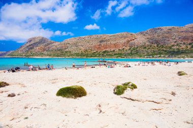 THE CRETE ISLAND, GREECE - JUNE, 04, 2019: The island Gramvousa and the bay Balos