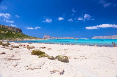 THE CRETE ISLAND, GREECE - JUNE, 04, 2019: The island Gramvousa and the bay Balos