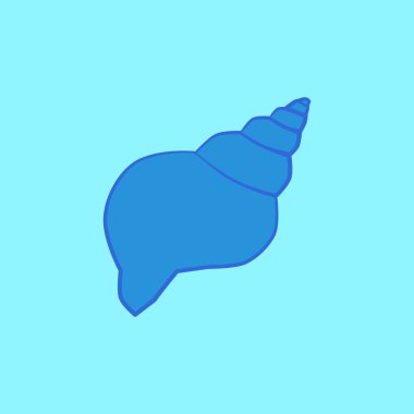 Açık mavi arkaplanda mavi deniz kabuğu