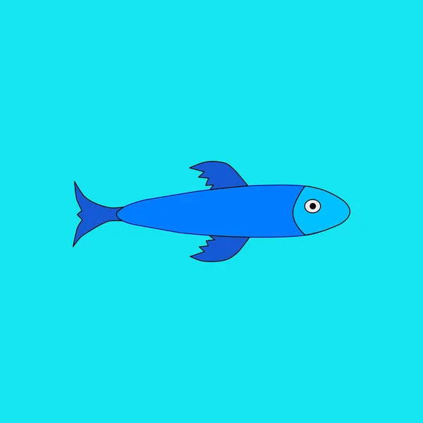 Swimming Fish Light Blue Background — Stock Vector