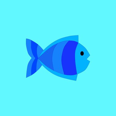 Açık mavi arka plandaki mavi balık.