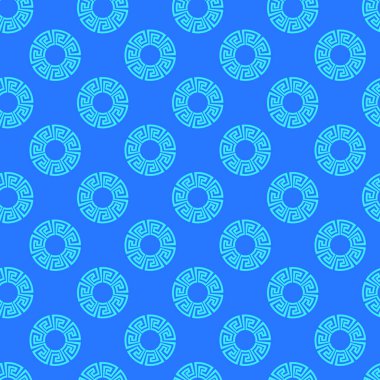 Eski Yunan süslemeleri mavi arka planda pürüzsüz desenler