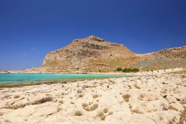THE CRETE ISLAND, GREECE - JUNE, 04, 2019: The island Gramvousa and the bay Balos