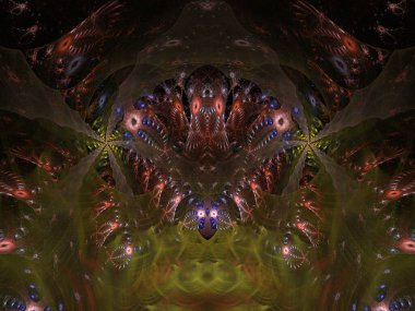 Soyut fraktal görüntü siyah arka plan üzerine