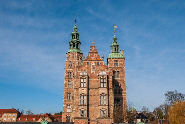 Exterior of Rosenborg Palace in Copenhagen, Denmark