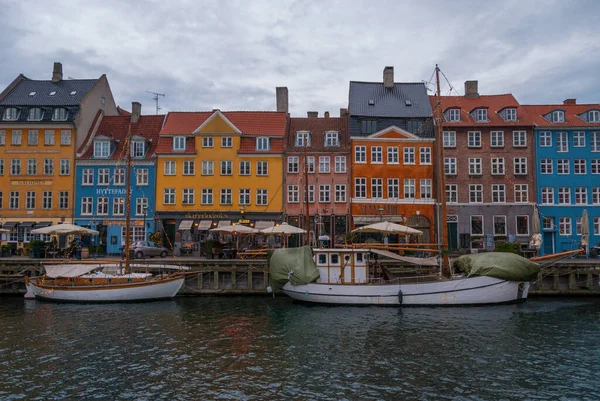 Coloridas Casas Largo Del Canal Puerto Nyhavn Centro Histórico Copenhague — Foto de Stock