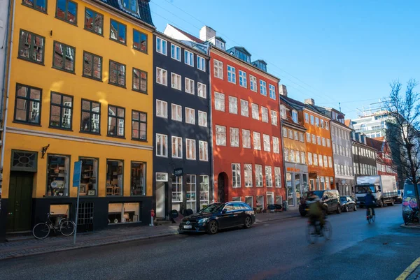 Kleurrijke Huizen Het Historische Centrum Van Kopenhagen Denemarken — Stockfoto