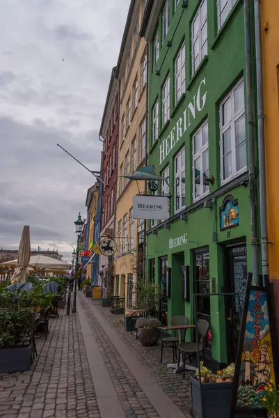 Danimarka Nın Kopenhag Şehrinin Tarihi Merkezindeki Renkli Evler — Stok fotoğraf