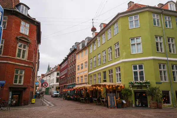 Danimarka Nın Kopenhag Şehrinin Tarihi Merkezindeki Renkli Evler — Stok fotoğraf