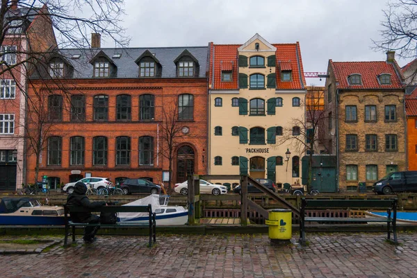 Барвисті Будинки Історичному Центрі Міста Копенгаген Данія — стокове фото