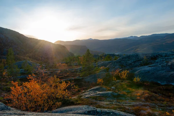 Осенняя Природа Вокруг Хеммелюфта Альте Финнмарк Норвегия — стоковое фото