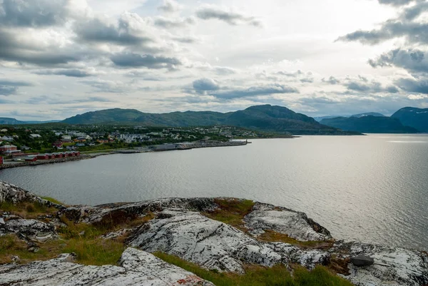 Vista Cidade Alta Altafjorden Finnmark Noruega — Fotografia de Stock