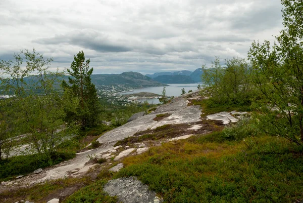 Krajobraz Miasta Alta Szczytu Góry Komsa Norwegia — Zdjęcie stockowe