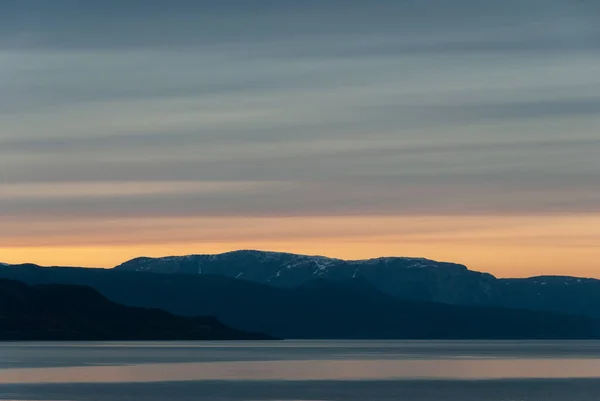 Bel Tramonto Altafjorden Alta Finnmark Norvegia — Foto Stock